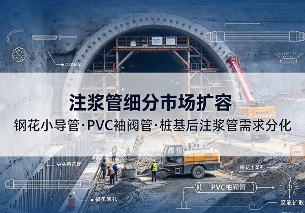 龙口注浆管细分市场扩容，隧道钢花小导管、PVC 袖阀管、桩基后注浆管需求分化